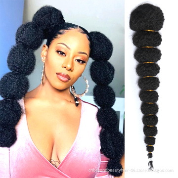 Synthetic Kinky Straight Drawstring Bubble marley Braids Ponytail for black women